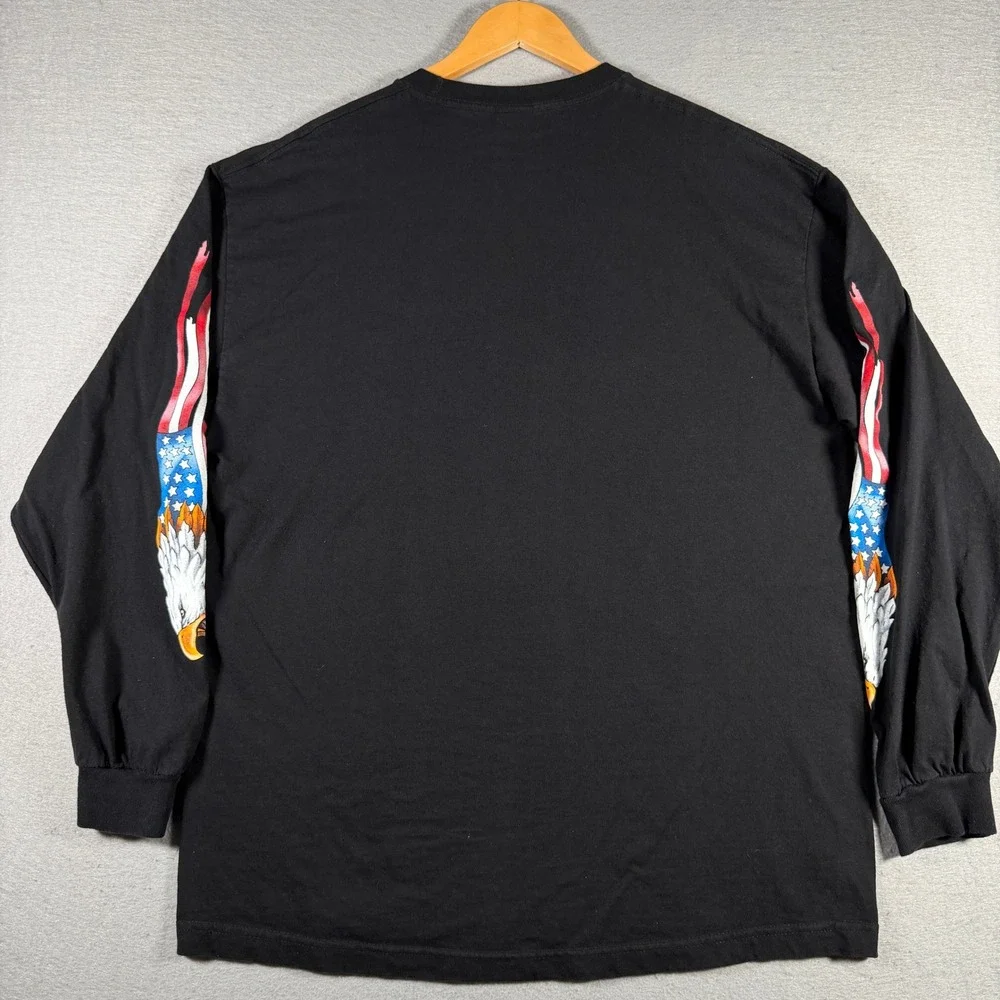 Vintage Alstyle All Gave Some Eagle Flag Long Sleeve Shirt XL 2004 Black AAA